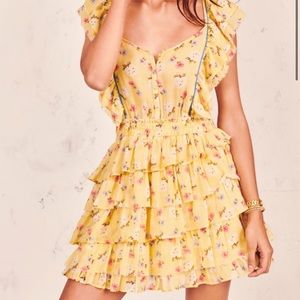 LoveShackFancy yellow floral Phyllis Dress-sunbath